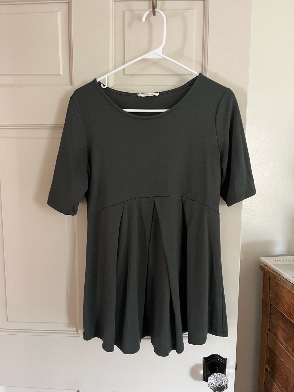 Hello Miz Maternity Quarter Sleeve Forest Green Top